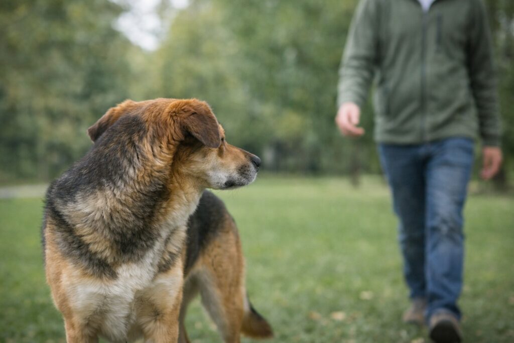 Dog avoiding interaction as anxiety begins to escalate